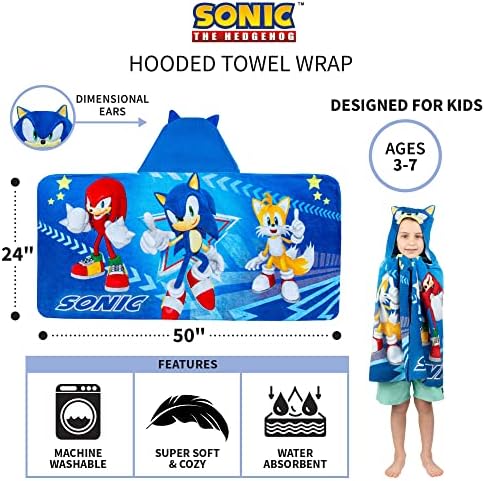 Sonic The Hedgehog - Cotton Kids Bath Towel Wrap