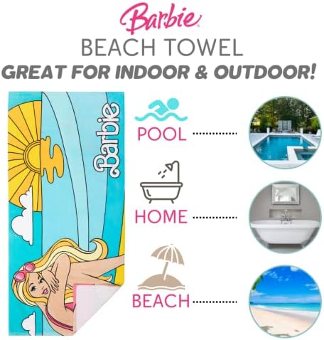 Barbie Super Soft Cotton Beach Towel by Franco Perfect for Summer Fun