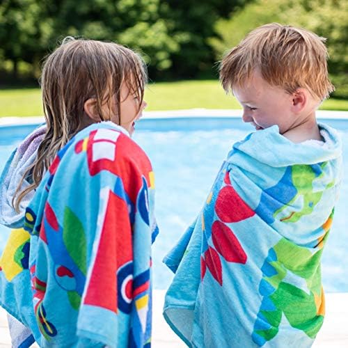 Wildkin Kids Beach Towel - 100 Cotton Soft Absorbent Trains Planes and Trucks