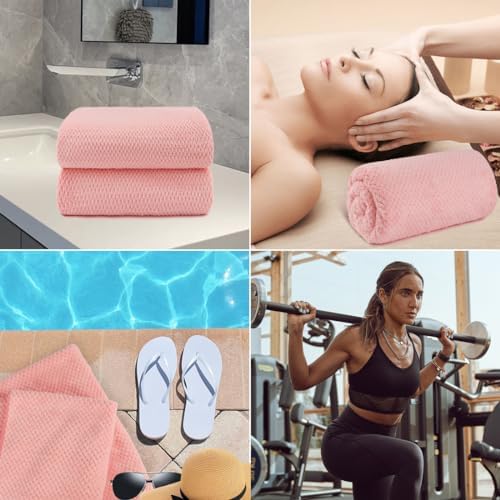 HOMEXCEL Microfiber Bath Towels - 27x54 Pink