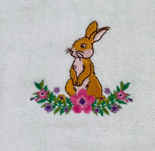 Luxurious Bunny Flower Hand Towels