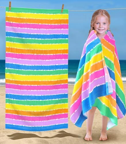 VOOVA MOVAS Kids Beach Towel 28X54inch Soft Absorbent Cotton