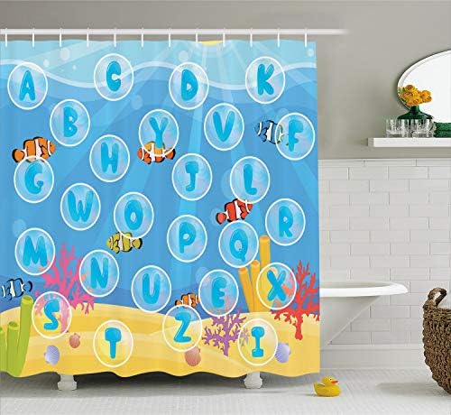 Ambesonne Alphabet Learning Shower Curtain