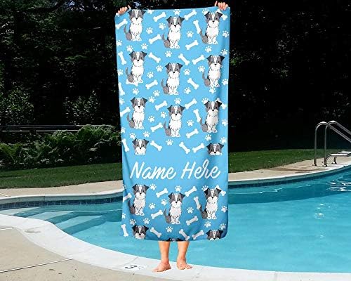 Personalized Pet Schnauzer Towels - Extra Large Customizable Machine Washable