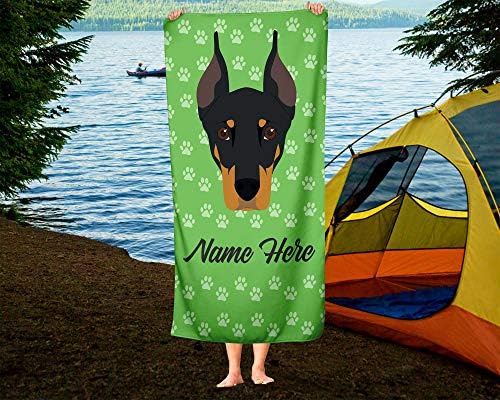 Personalized Corner Doberman Pinscher Bath Towels