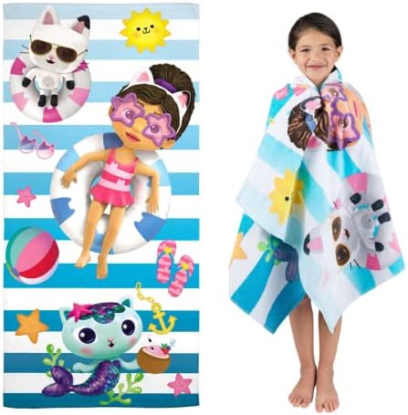 Franco DreamWorks Gabbys Dollhouse Super Soft Cotton Beach Towel