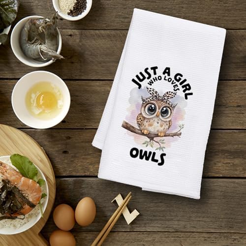 Cute Coquette Leopard Bow Owl Kitchen Towels for Women