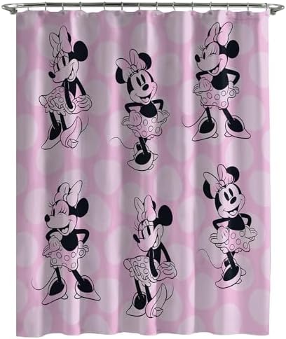 Minnie Mouse Kids Blush Pink Show Shower Curtain with Fun Design