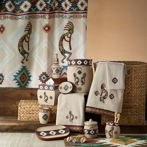 Avanti Linens 3pc Towel Set Soft Absorbent Cotton Towels Navajo Dance Design