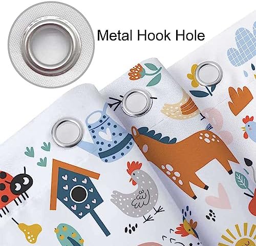 Boho Rustic Animal Shower Curtain Set for Kids