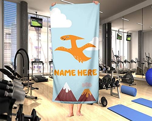 Extra Large Personalized Dinosaur Towel for Kids and Adults