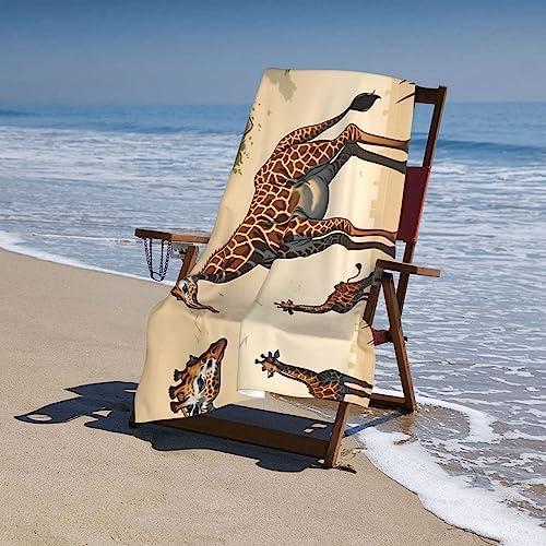Giraffe Trendy Mother and Child Microfiber Bath Towel
