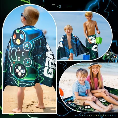 R HORSE Black Video Game Beach Towel for Kids Adults