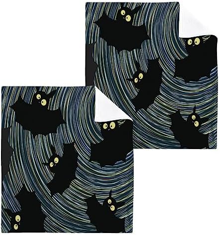 YETTASBIN Halloween Bat Washcloths 2 Pack