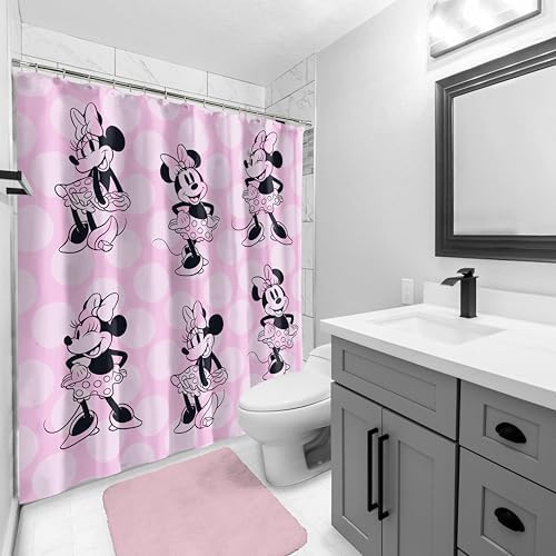 Minnie Mouse Kids Blush Pink Show Shower Curtain with Fun Design