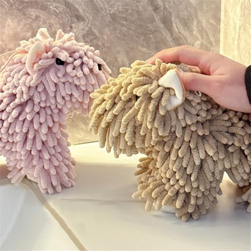 Shapeazy Cute Cartoon Dog Chenille Hand Towel for Home Kitchen