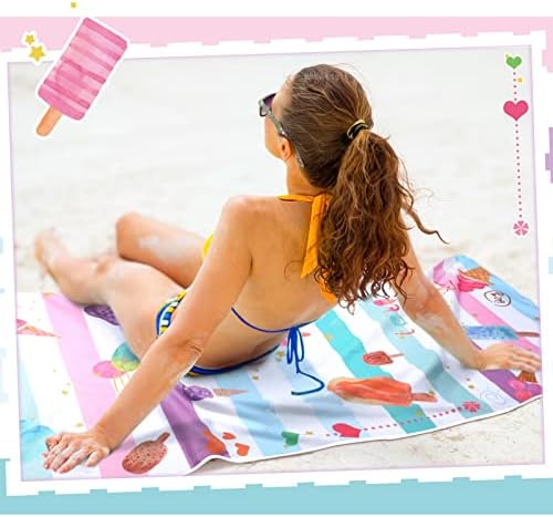 Tondiamo Kids Beach Towels for Girls Ice Cream Pattern