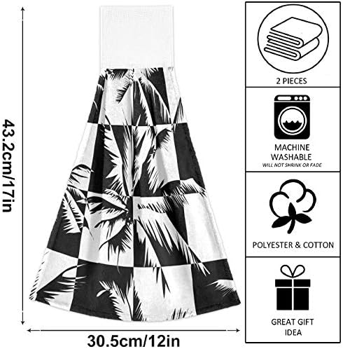 2 Pack Tropical Palm Tree Hand Towels