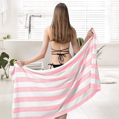 Touchat 4-Piece Cabana Stripe Beach Towels