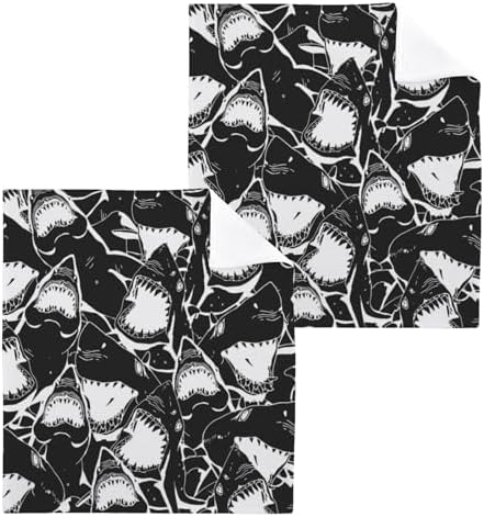 Yettasbin Shark Washcloth 2-Piece