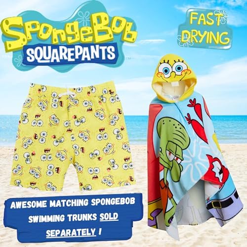 SpongeBob SquarePants Kids 100 Cotton Hooded Bath TowelPerfect for Swimming Beach Fun