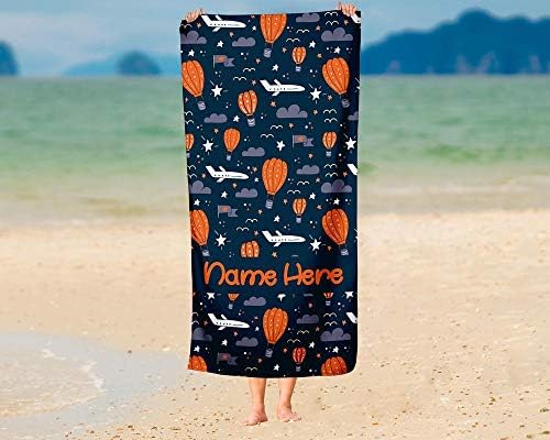 Extra Large Personalized Hot Air Balloon Towel for Kids