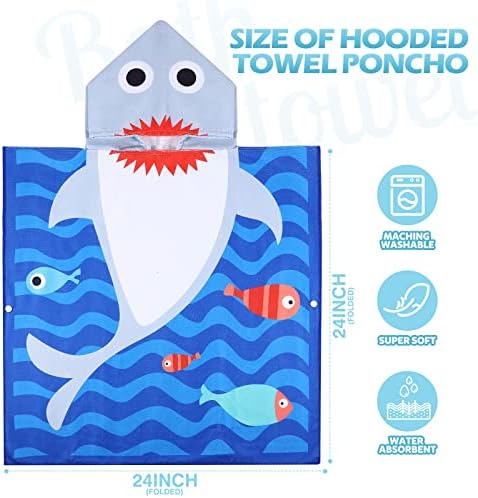 Oudain 6 Pcs Kids Hooded Towels