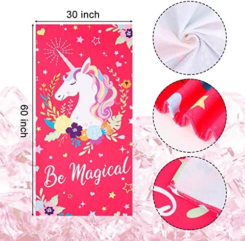 LIVILAN Unicorn Beach Towel - 30x60 Microfiber for Beach Day