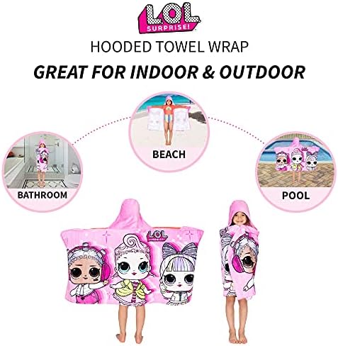 Franco Kids Bath Beach Soft Cotton Terry Towel Wrap Lol Surprise Design