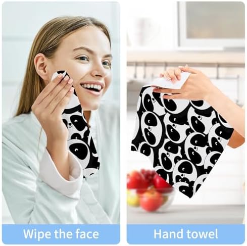 Cute Panda Washcloth Set Soft Absorbent