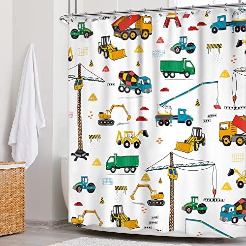 Kids Construction Truck Shower Curtain