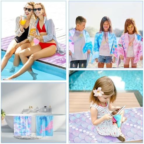 12 Mermaid Bath Towels Set