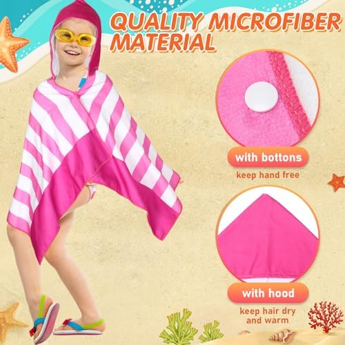 8-Style Kids Hooded Beach Towels x16 Toddler-friendly Quick-Dry