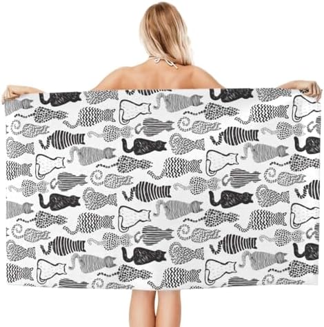 Kawaii Cat Beach Towel - Soft Absorbent 52x32