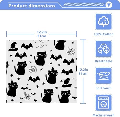 Burbuja Cats Bats Webs Cotton Washcloths Set of 2 1