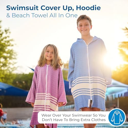 Kids Bathrobe with Hood and Zip-Up Design