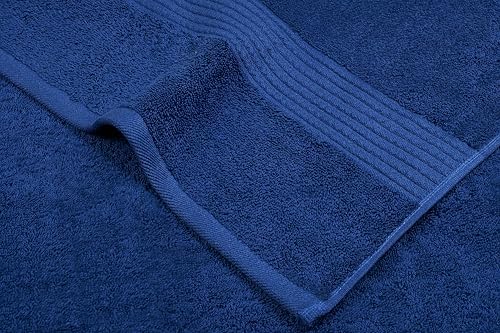 Luxury Cotton 8-Piece Towel Set - navy Blue Soft Durable