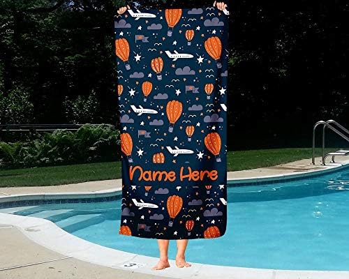 Extra Large Personalized Hot Air Balloon Towel for Kids