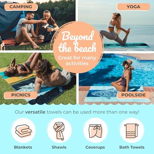 Nova Blue Extra Large Beach Towel with Unique Design