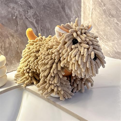 Shapeazy Cute Cartoon Dog Chenille Hand Towel for Home Kitchen