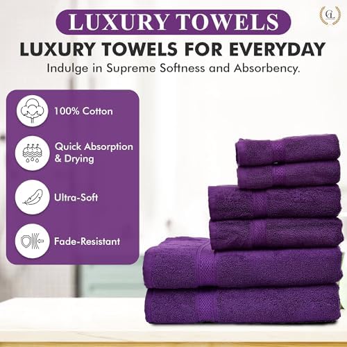 Elysian Linens Bath Towel Set 6-Piece 600 GSM 1