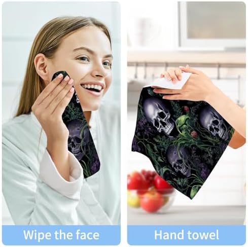 Skull Washcloth 2-Piece Reusable Soft Absorbent Baby Face Towels 12x12