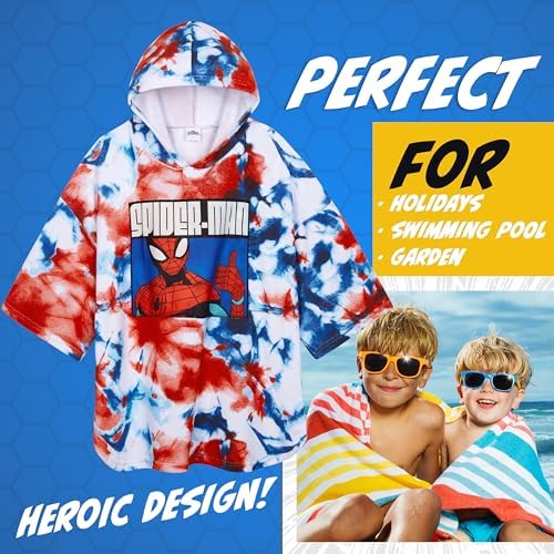 Marvel Hooded Bath Towel for Kids BlueRed