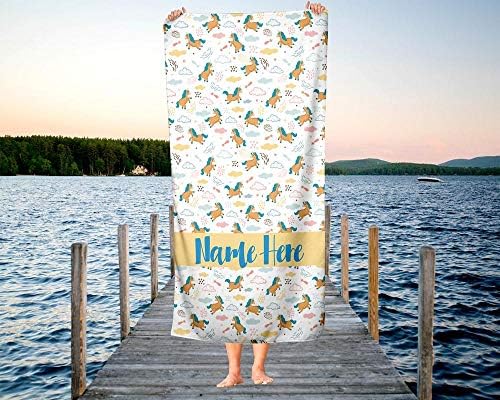 Extra Large Personalized Unicorn Towel for Kids