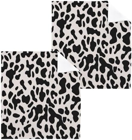 Cow Print Washcloths 2 Pack Soft Absorbent Baby Face Towels