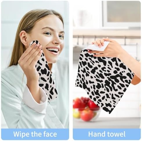 Cow Print Washcloths 2 Pack Soft Absorbent Baby Face Towels