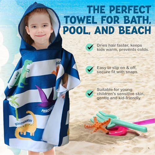 Jappy Splashy Dinosaur Beach Towel for Kids