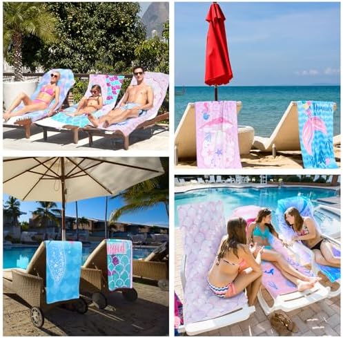 12 Mermaid Bath Towels Set