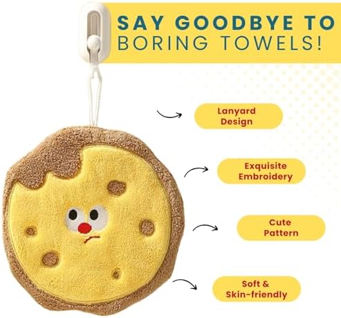 Cute Reusable Hand Towels with Hanging Loop for Bathroom Kitchen