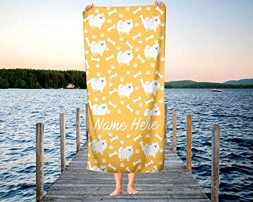 Personalized Oversized Pomeranian Trendy Dog Bath Towels for Kids Adults